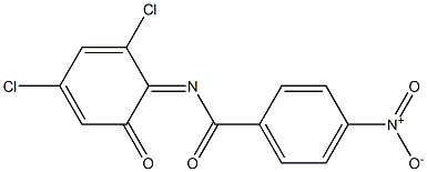 4-Nitro-N-(2,4-dichloro-6-oxo-2,4-cyclohexadien-1-ylidene)benzamide 구조식 이미지