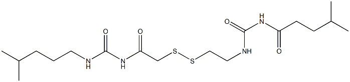 1-(4-Methylpentanoyl)-3-[2-[[(3-isohexylureido)carbonylmethyl]dithio]ethyl]urea Structure