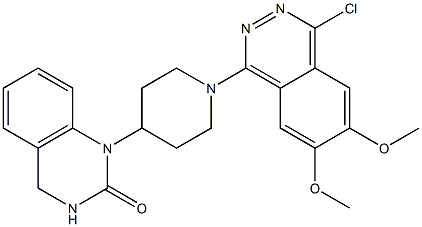 1-[4-[(1,2,3,4-Tetrahydro-2-oxoquinazolin)-1-yl]piperidino]-4-chloro-6,7-dimethoxyphthalazine 구조식 이미지