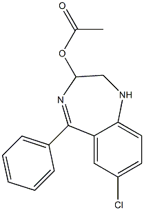 Acetic acid [7-chloro-2,3-dihydro-5-(phenyl)-1H-1,4-benzodiazepin]-3-yl ester Structure