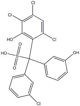 (3-Chlorophenyl)(2,4,5-trichloro-6-hydroxyphenyl)(3-hydroxyphenyl)methanesulfonic acid Structure