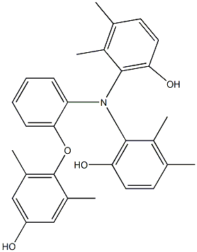 N,N-Bis(6-hydroxy-2,3-dimethylphenyl)-2-(4-hydroxy-2,6-dimethylphenoxy)benzenamine 구조식 이미지