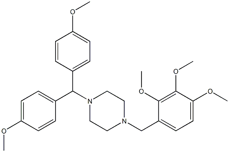 1-[Bis(4-methoxyphenyl)methyl]-4-(2,3,4-trimethoxybenzyl)piperazine Structure