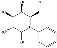 (3R,4S,5R,6R)-1-Phenyl-6-(hydroxymethyl)phosphorinane-2,3,4,5-tetrol Structure