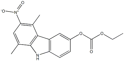 6-Ethoxycarbonyloxy-3-nitro-1,4-dimethyl-9H-carbazole 구조식 이미지