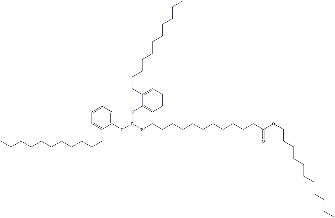 Thiophosphorous acid O,O-bis(2-undecylphenyl)S-(12-undecyloxy-12-oxododecyl) ester Structure