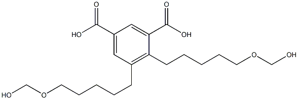 4,5-Bis[5-(hydroxymethoxy)pentyl]isophthalic acid Structure