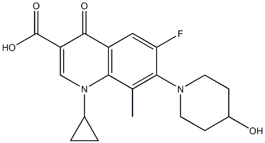 1-Cyclopropyl-6-fluoro-8-methyl-1,4-dihydro-7-(4-hydroxypiperidino)-4-oxoquinoline-3-carboxylic acid Structure