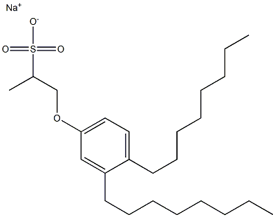 1-(3,4-Dioctylphenoxy)propane-2-sulfonic acid sodium salt 구조식 이미지