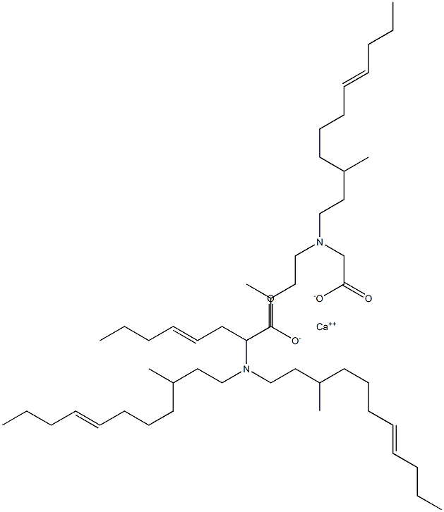 Bis[N,N-bis(3-methyl-7-undecenyl)aminoacetic acid]calcium salt Structure