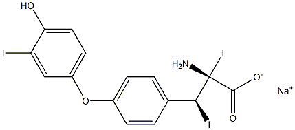 (2R,3S)-2-Amino-3-[4-(4-hydroxy-3-iodophenoxy)phenyl]-2,3-diiodopropanoic acid sodium salt 구조식 이미지