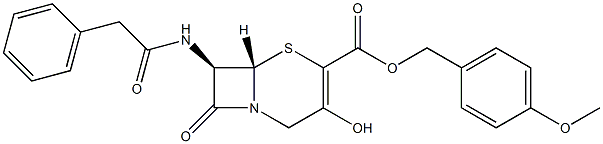 (7R)-7-[(Phenylacetyl)amino]-3-hydroxycepham-3-ene-4-carboxylic acid (4-methoxybenzyl) ester 구조식 이미지