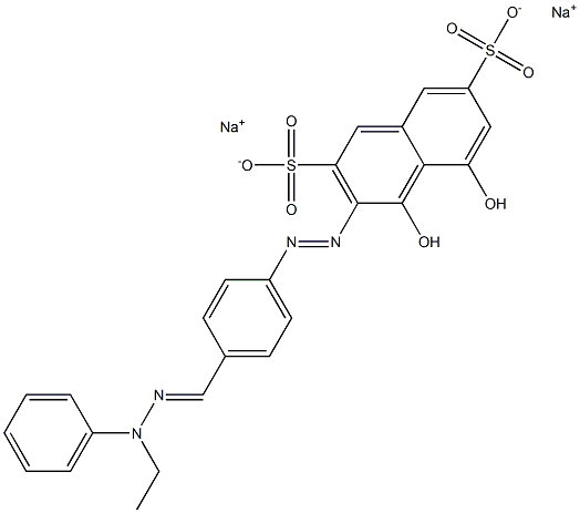 4,5-Dihydroxy-3-[[4-[(2-ethyl-2-phenylhydrazono)methyl]phenyl]azo]naphthalene-2,7-disulfonic acid disodium salt Structure