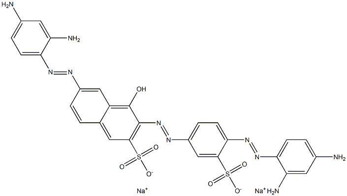 6-[(2,4-Diaminophenyl)azo]-3-[[4-[(2,4-diaminophenyl)azo]-3-sulfophenyl]azo]-4-hydroxy-2-naphthalenesulfonic acid disodium salt 구조식 이미지