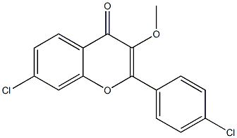 2-(4-Chlorophenyl)-7-chloro-3-methoxy-4H-1-benzopyran-4-one 구조식 이미지