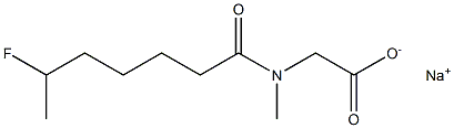 N-(6-Fluoroheptanoyl)-N-methylglycine sodium salt Structure