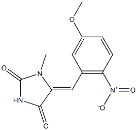 1-Methyl-5-[3-methoxy-6-nitrobenzylidene]imidazolidine-2,4-dione Structure