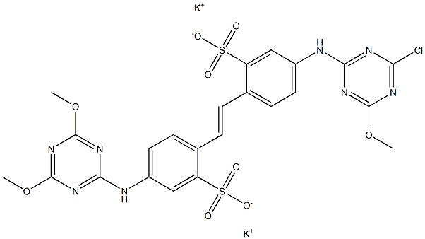 4-(4-Chloro-6-methoxy-1,3,5-triazin-2-ylamino)-4'-(4,6-dimethoxy-1,3,5-triazin-2-ylamino)-2,2'-stilbenedisulfonic acid dipotassium salt Structure