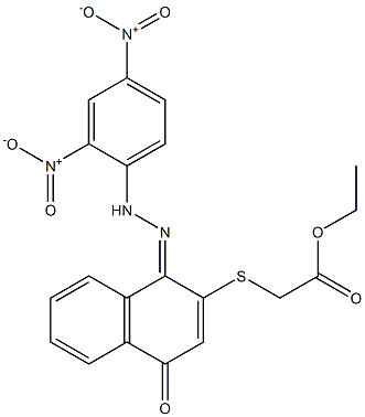 [[[1,4-Dihydro-1-[[[2,4-dinitrophenyl]amino]imino]-4-oxonaphthalen]-2-yl]thio]acetic acid ethyl ester Structure