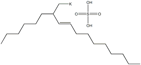 Sulfuric acid 2-hexyl-3-dodecenyl=potassium ester salt Structure