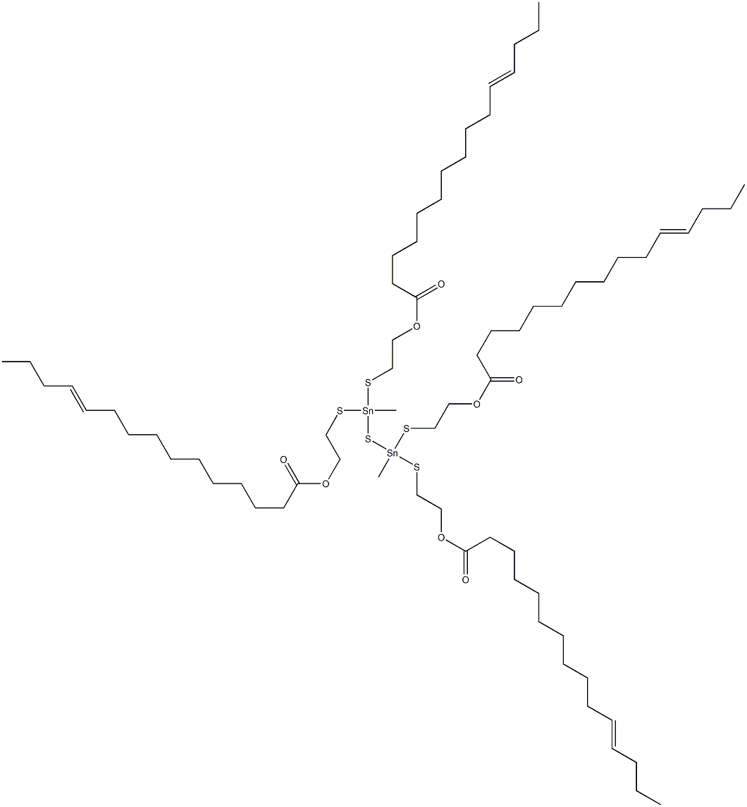 Bis[methylbis[[2-(10-tetradecenylcarbonyloxy)ethyl]thio]stannyl] sulfide Structure