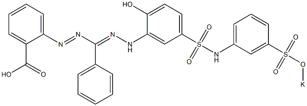 5-(2-Carboxyphenyl)-1-[2-hydroxy-5-[N-(3-potassiooxysulfonylphenyl)sulfamoyl]phenyl]-3-phenylformazan Structure