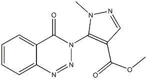 1-Methyl-5-[(3,4-dihydro-4-oxo-1,2,3-benzotriazin)-3-yl]-1H-pyrazole-4-carboxylic acid methyl ester 구조식 이미지
