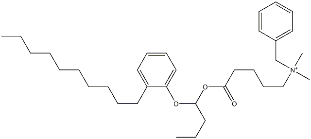 N,N-Dimethyl-N-benzyl-N-[4-[[1-(2-decylphenyloxy)butyl]oxycarbonyl]butyl]aminium 구조식 이미지