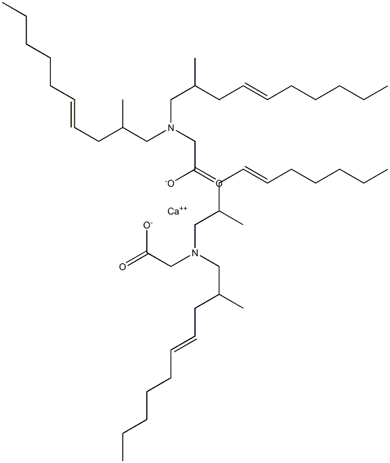 Bis[N,N-bis(2-methyl-4-decenyl)glycine]calcium salt Structure
