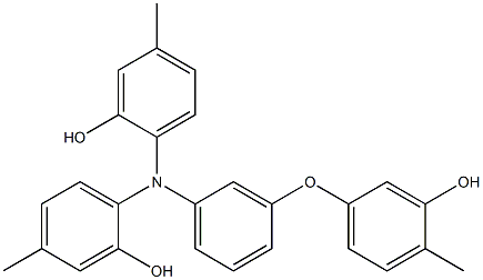 N,N-Bis(2-hydroxy-4-methylphenyl)-3-(3-hydroxy-4-methylphenoxy)benzenamine 구조식 이미지