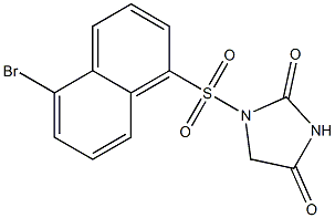 1-[[5-Bromo-1-naphtyl]sulfonyl]imidazolidine-2,4-dione 구조식 이미지