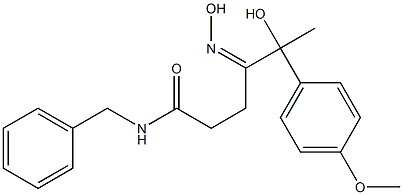 N-Benzyl-5-hydroxy-5-[4-methoxyphenyl]-4-(hydroxyimino)hexanamide 구조식 이미지