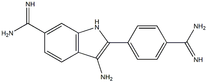 2-(4-Amidinophenyl)-3-amino-1H-indole-6-carboxamidine Structure