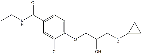 1-[4-[Ethylcarbamoyl]-2-chlorophenoxy]-3-[cyclopropylamino]-2-propanol 구조식 이미지