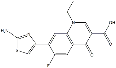 1,4-Dihydro-1-ethyl-4-oxo-6-fluoro-7-[2-aminothiazol-4-yl]quinoline-3-carboxylic acid Structure