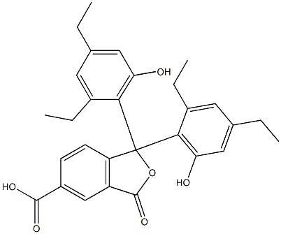 1,1-Bis(2,4-diethyl-6-hydroxyphenyl)-1,3-dihydro-3-oxoisobenzofuran-5-carboxylic acid 구조식 이미지