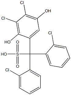 (3,4-Dichloro-2,5-dihydroxyphenyl)bis(2-chlorophenyl)methanesulfonic acid Structure