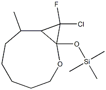 10-Chloro-10-fluoro-8-methyl-1-(trimethylsilyloxy)-2-oxabicyclo[7.1.0]decane 구조식 이미지