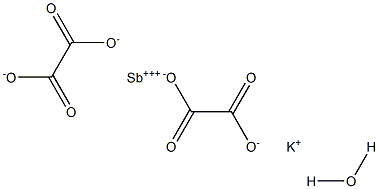 Potassium antimony oxalate monohydrate Structure