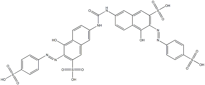 7,7'-Ureylenebis[4-hydroxy-3-[(4-sulfophenyl)azo]-2-naphthalenesulfonic acid] 구조식 이미지