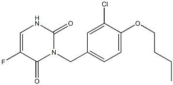 3-(4-Butoxy-3-chlorobenzyl)-5-fluorouracil Structure