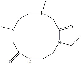 4,7-Dimethyl-10-ethyl-1,4,7,10-tetraazacyclododecane-2,9-dione 구조식 이미지