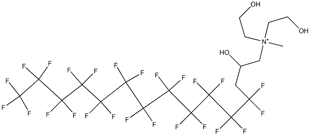 4,4,5,5,6,6,7,7,8,8,9,9,10,10,11,11,12,12,13,13,14,14,15,15,15-Pentacosafluoro-2-hydroxy-N,N-bis(2-hydroxyethyl)-N-methyl-1-pentadecanaminium Structure