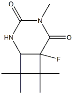 6-Fluoro-4,7,7,8,8-pentamethyl-2,4-diazabicyclo[4.2.0]octane-3,5-dione 구조식 이미지