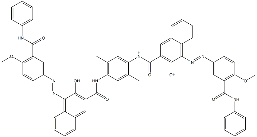 1,4-Bis[1-[4-methoxy-5-(phenylcarbamoyl)phenylazo]-2-hydroxy-3-naphthoylamino]-2,5-dimethylbenzene Structure