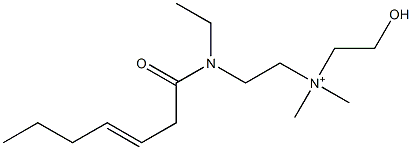 2-[N-Ethyl-N-(3-heptenoyl)amino]-N-(2-hydroxyethyl)-N,N-dimethylethanaminium Structure