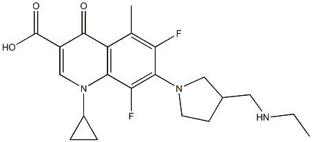 1-Cyclopropyl-6,8-difluoro-1,4-dihydro-5-methyl-4-oxo-7-[3-(ethylaminomethyl)-1-pyrrolidinyl]quinoline-3-carboxylic acid Structure