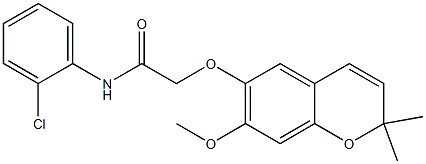 2-[[2,2-Dimethyl-7-methoxy-2H-1-benzopyran-6-yl]oxy]-2'-chloroacetanilide 구조식 이미지