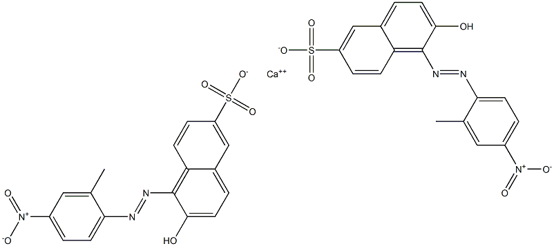 Bis[1-[(2-methyl-4-nitrophenyl)azo]-2-hydroxy-6-naphthalenesulfonic acid]calcium salt 구조식 이미지