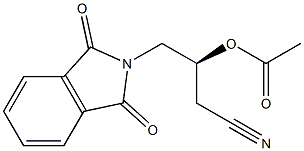 Acetic acid (S)-1-(cyanomethyl)-2-[(1,3-dihydro-1,3-dioxo-2H-isoindol)-2-yl]ethyl ester 구조식 이미지